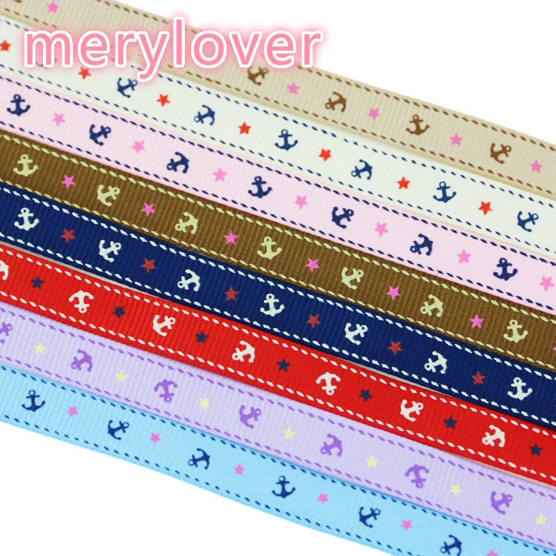 2 M Printed Grosgrain Ribbon Navy Sea Anchor Series 9mm Gift Wrap Crafts Packing Belt DIY Sewing &ampHair Bow Accessories | Дом и сад