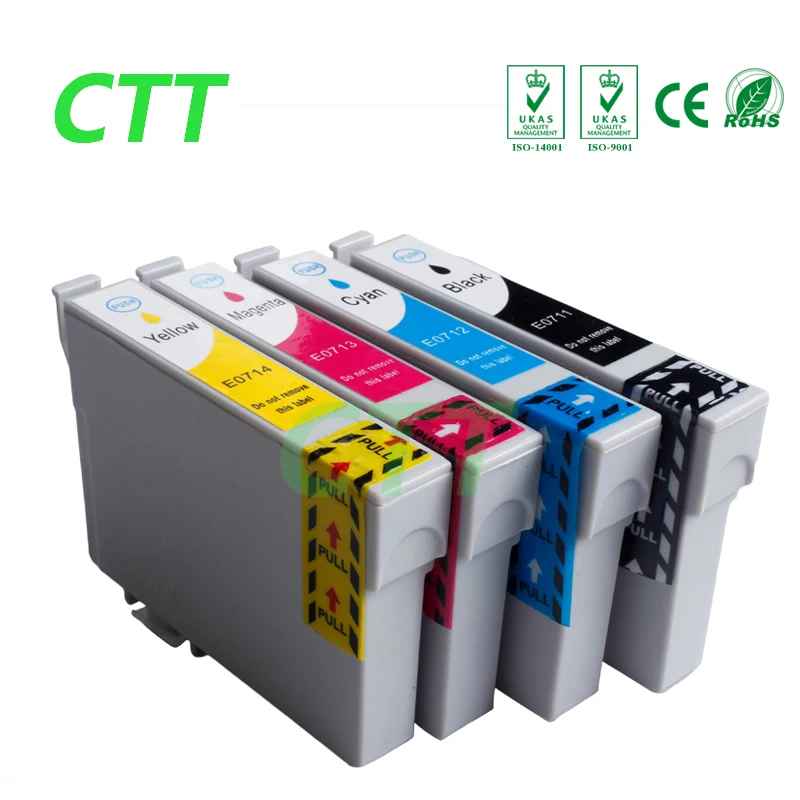 4 pcs Compatible T0711 T0712 T0713 T0714 Ink cartridges for Epson