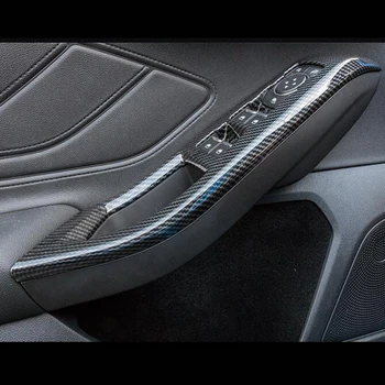 

ABS Matte/Carbon fibre For Ford Focus 2019 Door Window glass Lift Control Switch Panel LHD Cover Trim Car Styling accessories