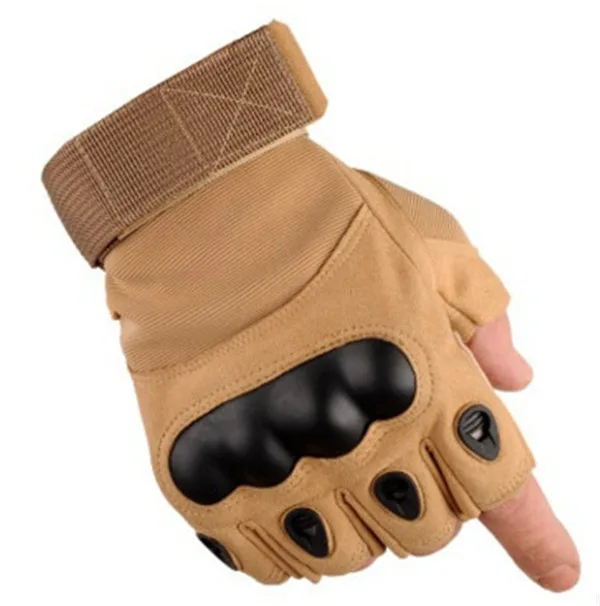 Полпальца и полный палец 2 стиля военные тактические перчатки износостойкие 1 пара перчатки для охоты альпинизма B1-018 - Цвет: Fingerless Desert
