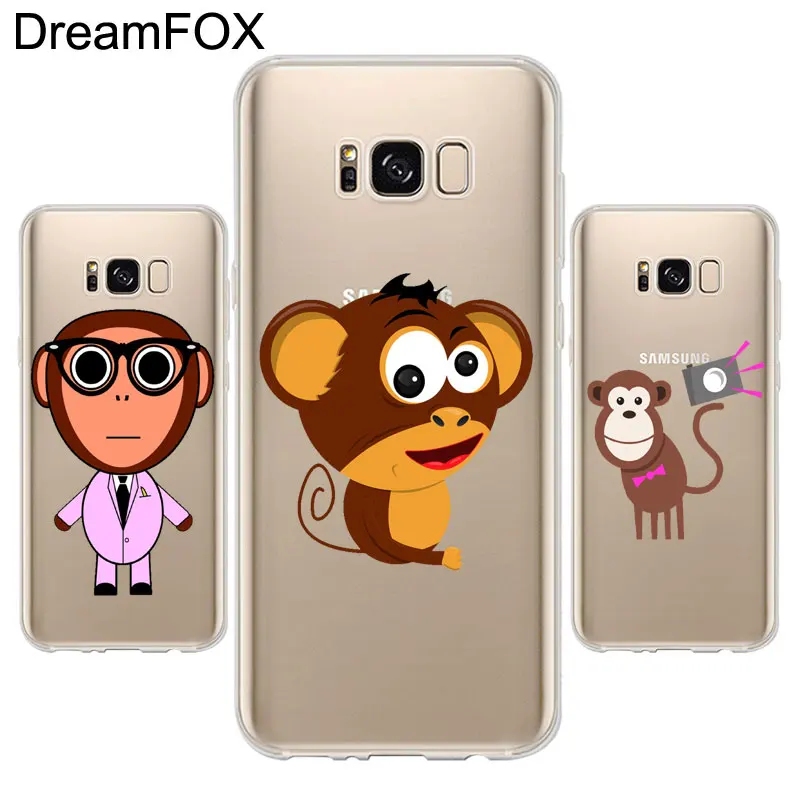 DREAM FOX K324 Fashion Monkey Soft TPU Silicone Case Cover For Samsung Galaxy Note S 6 7 8 9 Edge Plus Grand Prime |