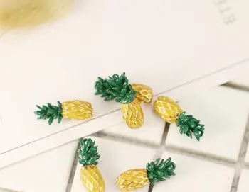 

100Pcs Cartoon fruit pineapple Jewelry Making Accessories Metal Charm pendants WW759