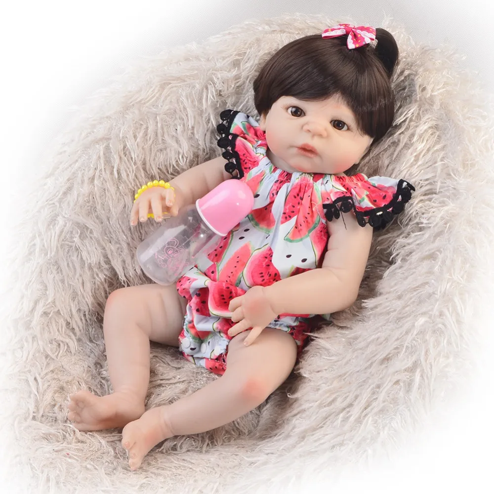 

Real Like Watermelon 23'' Reborn Baby Dolls Full Body Silicone Vinyl Lifelike 58 cm Girl Reborn Boneca Brinquedos Fashion Gift