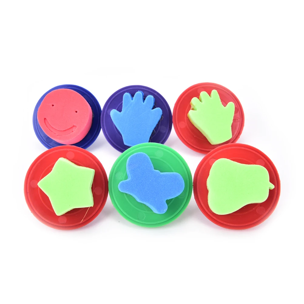 1pcs Sponge Paintbrush Different Pattern Sponge Stamps For Kids Drawing