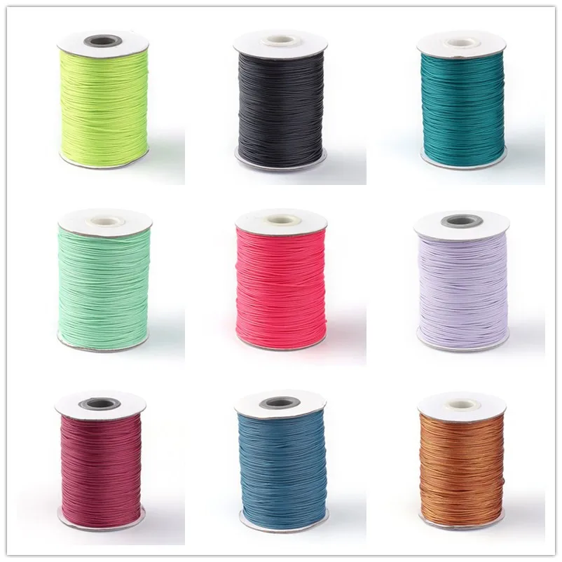 88yards/roll Korean Waxed Polyester Cord 1mm Thread String Rope Spool Wire Beading DIY Bracelet Necklaces Jewelry Findings | Украшения и