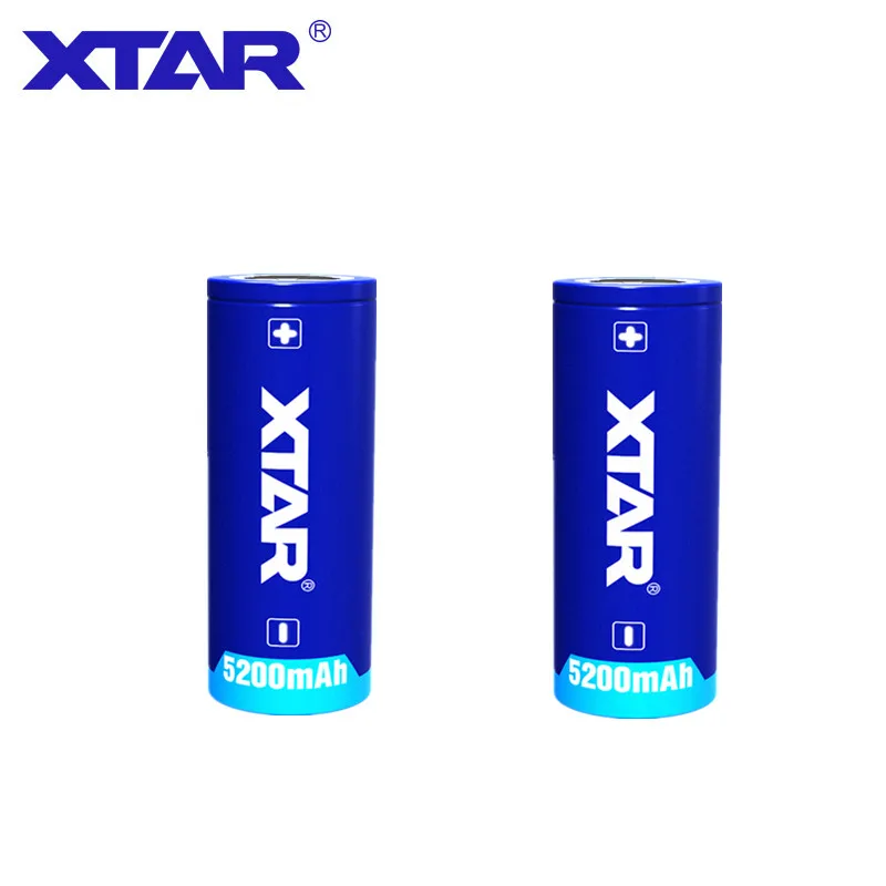 

2 Pcs Xtar Rechargeable 26650 5200mAh 3.7V protected battery designed for flashlights portable power supplies etc