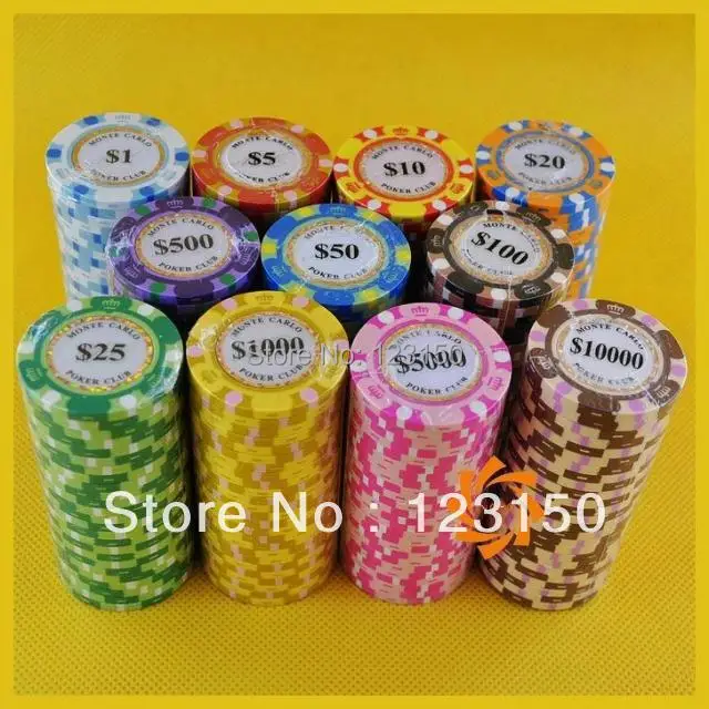 PK-8002A 50 шт./упак. глины 14g фишки для покера металлическая 14 номинале