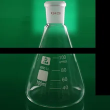 Стеклянная колба Erlenmeyer коническая фляга 3,3 боросиликатное измельченное стекло 100 мл прозрачное и толстое Добро пожаловать, чтобы сравнить другие продавцы здесь
