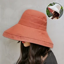 Шапки Женские Новые однотонные повседневные шляпы двухсторонние женские s солнцезащитный козырек летний корейский стиль Большие широкие полями Милая модная кепка с покрывалом