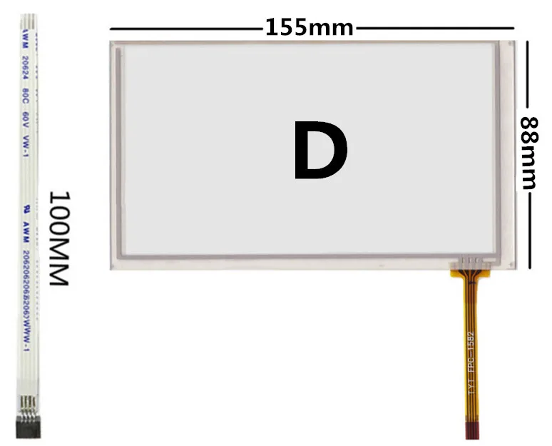 6,2 дюймов HSD062IDW1 A00 A01 A02 ЖК-дисплей экран автомобиля Дисплей и 155*88 мм 4-проводной резистивный сенсорный экран навигации автомобиля DVD ЖК-дисплей