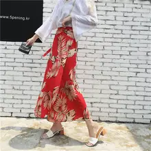 FANIECES Boho юбка летняя винтажная черная шифоновая пляжная одежда с цветочным принтом Высокая талия длинные тонкие юбки Повседневные женские сарафаны