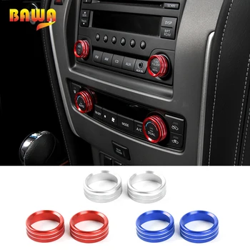 

HANGUP Aluminum Alloy Car Interior AC Air Condition Switch Button Decoration Trim Cover For Nissan Patrol 2017 UP Car Styling