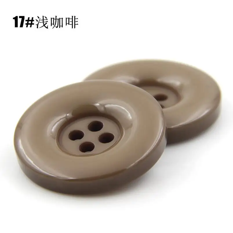 15mm 18mm 20mm 23mm 25mm 28mm 30mm 34mm 38mm 4 Hole Plastic Resin Round Buttons Black White Button For Sewing Scrapbooking DIY 3