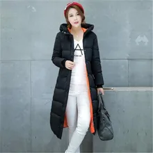 2016 New Winter Down Cotton Jacket Parka Women Slim Thicken Warm Wadded Jacket Hooded Big Yards Long Winter Coat Outerwear A1218