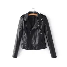 2018 New Fashion Women Spring Autumn Soft Faux Leather Jackets Lady Motorcyle Zippers Biker Blue Coats Black Outerwear Hot Sale