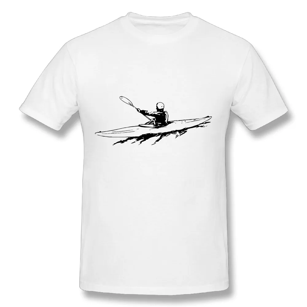 Kayaking T Shirts Men Short Sleeve Cotton Fashion Print Male t shirt