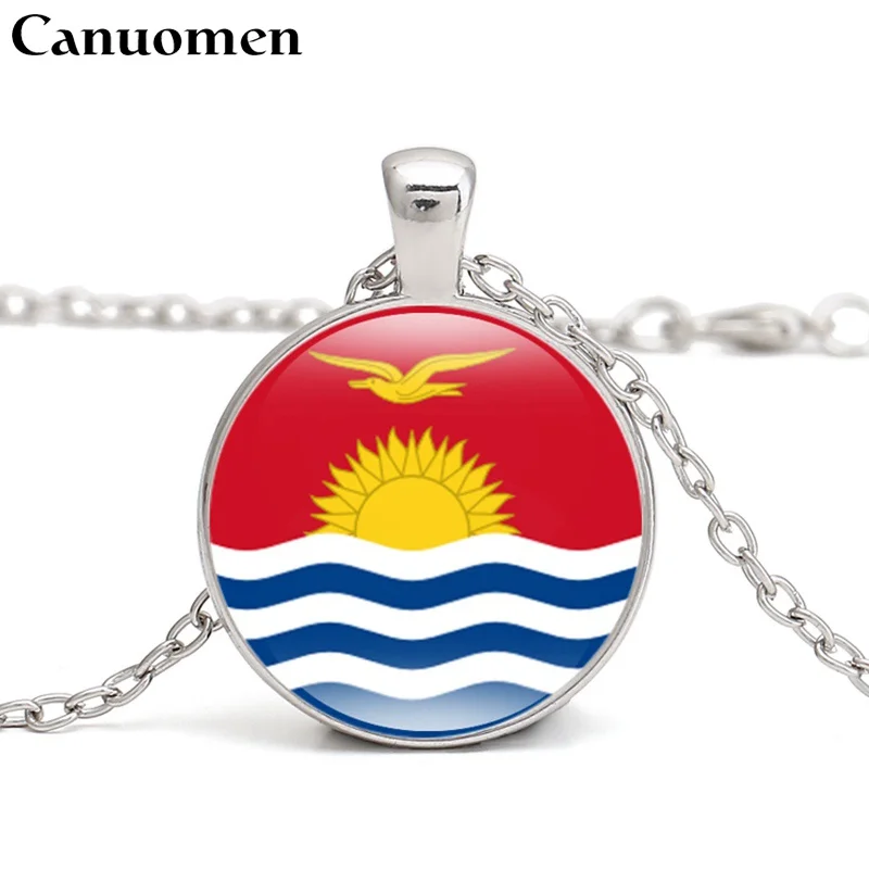 

Canuomen Kiribati Flag Pendant Necklace Oceania Country National Flags Micronesia Nauru I Love Hometown Men Women Jewelry