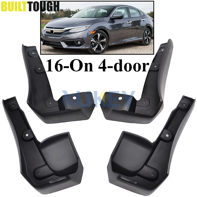 FIT FOR HONDA CIVIC 2016 2017 ALL NEW 4 DOOR SEDAN MUDFLAPS MUD FLAP