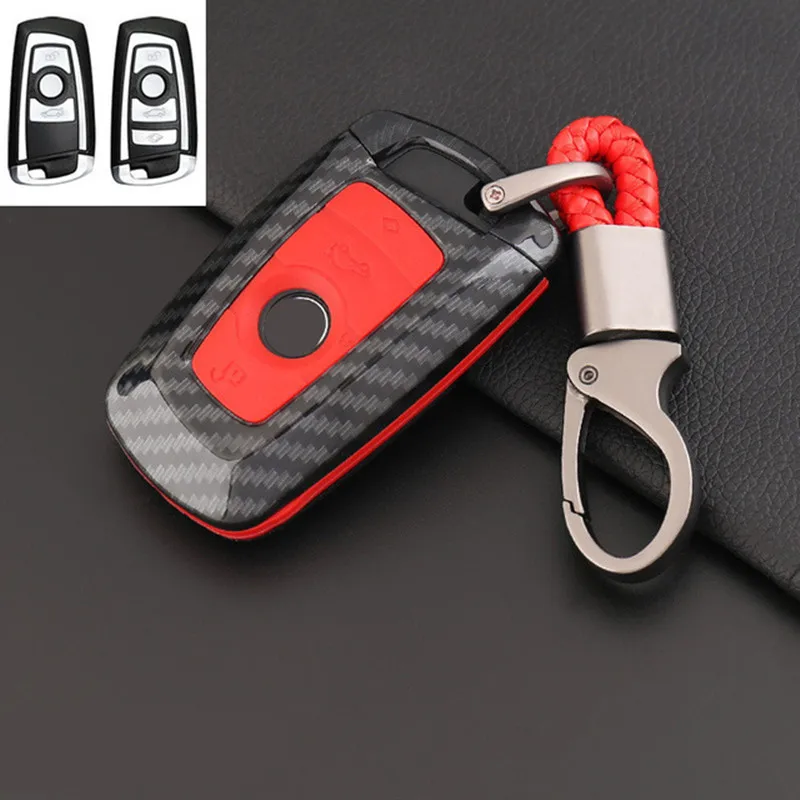 

Carbon Fiber Car Key Case For BMW Series 1/2/3/4/5/6/7 X1 X3 X5 X6 Smart Key 3/4button Refit key pack Key Cover Shell