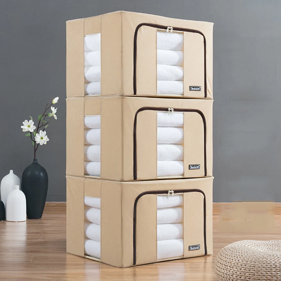 Blue Pink Steel Frame Cloth Storage Box Toy Large Home Luggage font b Closet b font