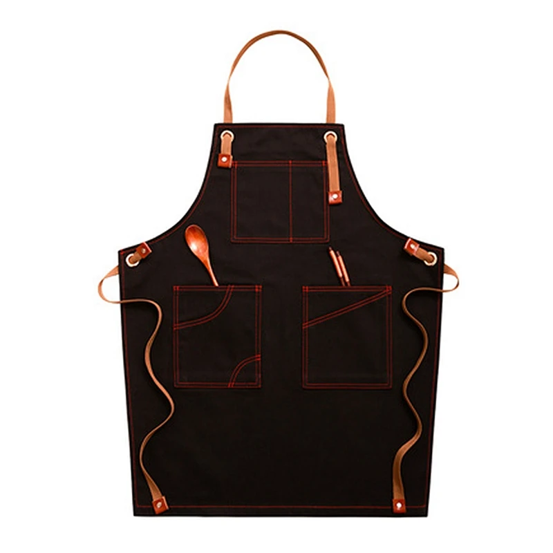 

2019 Kitchen Cooking Apron Unisex Apron Barista Uniforms Hairdresser Adjustable Apron Restaurant Waitress Bib Sleeveless