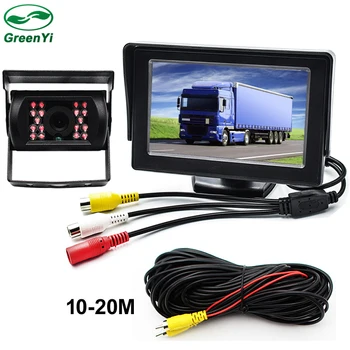 

DC 12~24V Truck Bus Video Parking Assistance Monitor , 4.3" Car Monitor With Rear View Camera 10M 15M 20M RCA Video Cable