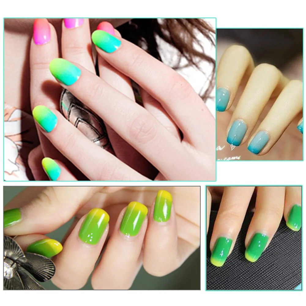 Nail Polish 8ml 3-layers Temperature Color Changing Nail Art Varnish DIY Manicure Supplies UV Gel Polish Glue Nail Art Varnish