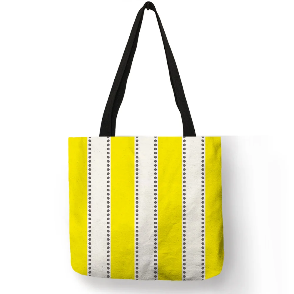 

Fresh Yellow Color Girls Shoulder Bag Geometry Stripe Arrow Plaid Wave Print Handbag Multi Function Daily Office Tote Sack Bolsa