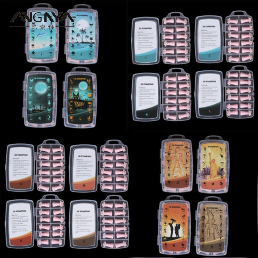 ANGNYA Pro 3D Nail Art акриловые штамповки 192 шт. мульти шаблон Гель лак печать штамповка