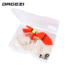 DAGEZI#9-#13 поплавок морской Монстр с шестью углеродистыми стальными взрывными крючками рыболовные снасти Коробка 2 лотов/коробка