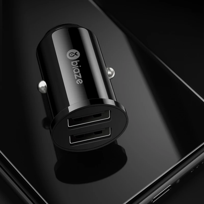 Biaze 3.1A المزدوج USB شاحن سيارة الألومنيوم مقشر سبائك العالمي ذكي شحن السيارات شاحن آيفون سامسونج الهاتف المحمول