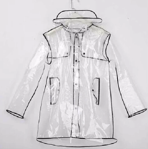 

EVA Transparent Raincoat Long Raincoat for Women Waterproof Jacket Windbreaker Rain Poncho With Belt Outdoors capa de lluvia 17