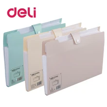 Deli A4 Paper Expanding Wallet Document Filing Stationery Bag School Office Supply Durable Briefcase PVC File Folder Stationery fashion portable expanding file folder a4 paper folder for documents quality office document briefcase