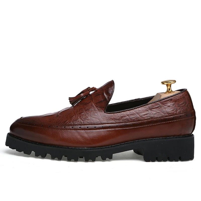men fashion shoes leather luxury brand italian formal tassel dress footwear designer snake skin platform oxford shoes for men (20)