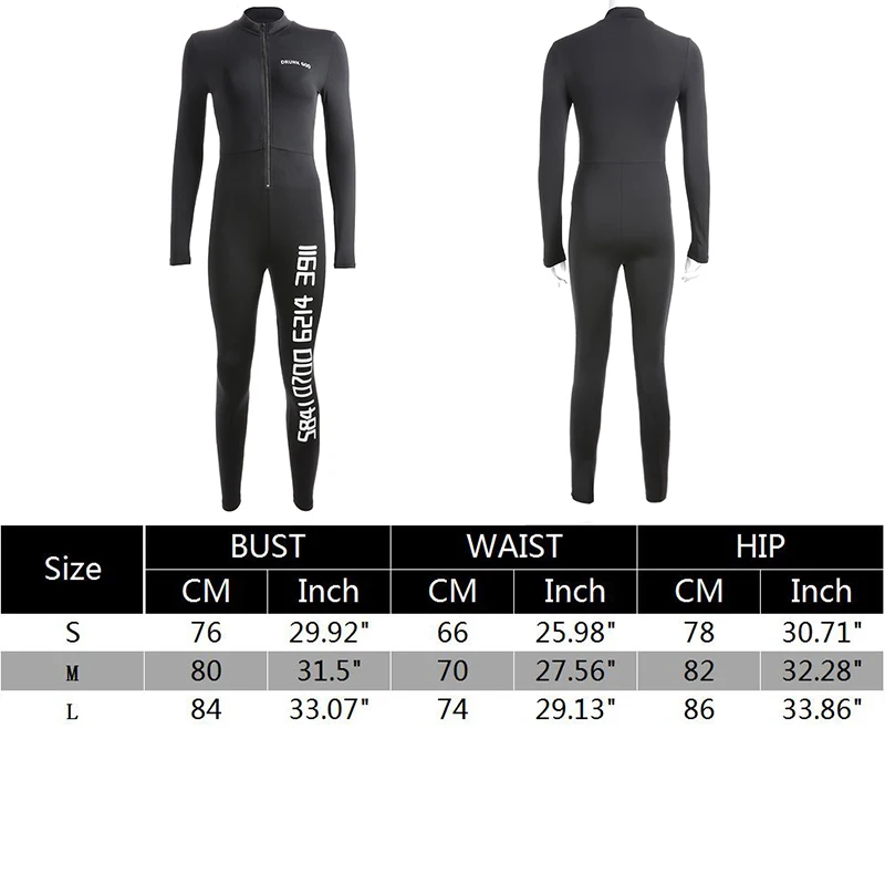 Waatfaak, черный сексуальный Облегающий комбинезон, комбинезон с длинным рукавом, боди для женщин, на молнии, v-образный вырез, комбинезон, элегантный, полная длина, полиэстер