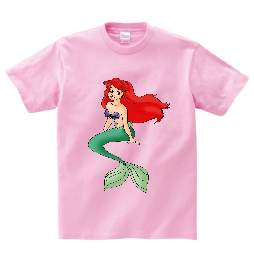 Детская одежда с изображением русалки футболки с короткими рукавами для мальчиков и девочек, топы, футболки для малышей детская одежда футболки N