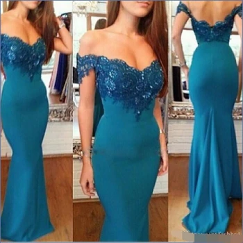 

Fashion Simple Evening Dress Elegant Appliques Lace Deep V Neck Mermaid Long robe de soiree Formal Zipper Prom Dresses