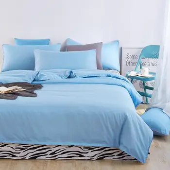 

UNIHOME Luxury Zebra Full/Queen Duvet cover set 300 thread count fiber reactive prints bedding set BLUE