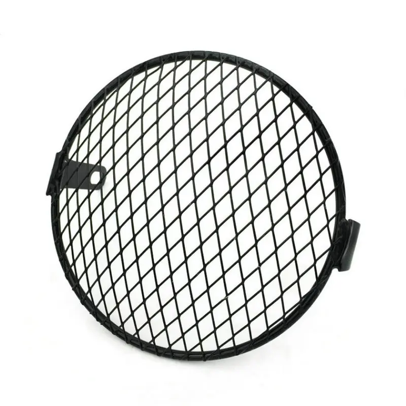 Cafe Racer Headlight Cover Black Metal Grill Retro Vintage Motorcycle