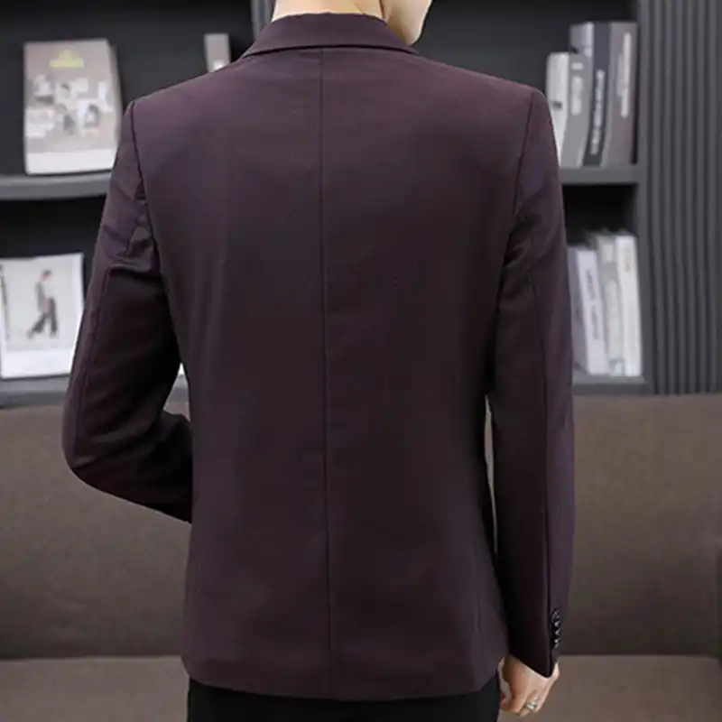 Mens Slim Fit Casual 1 Button Notched Lapel Blazer Jacket