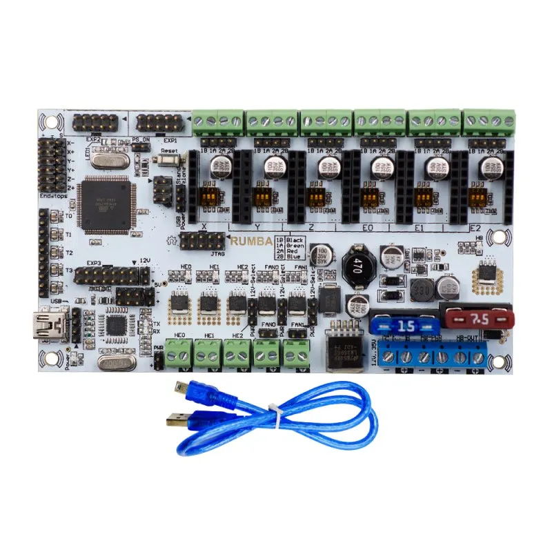 

Rumba Plus Motherboard 2560 R3 Processor Upgrade Rumba+ For 3D Printer parts RUMBA Optimized Version Control Board