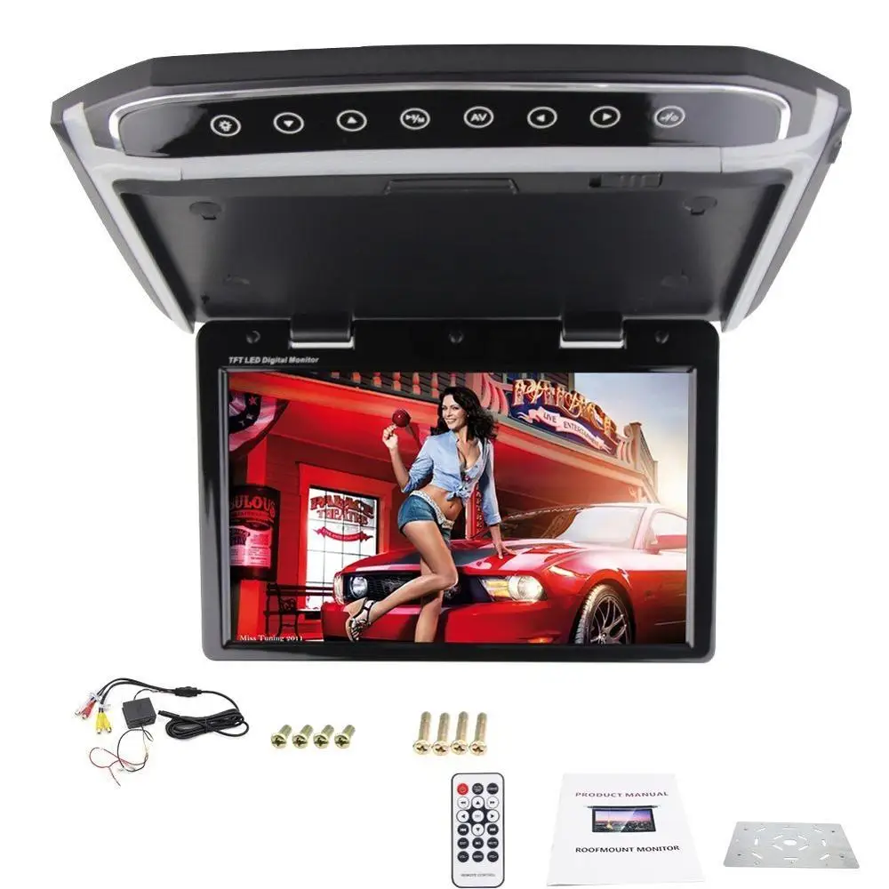 12.1 inch HD 1080P Video Car Roof Mount Display Flop Down Monitor