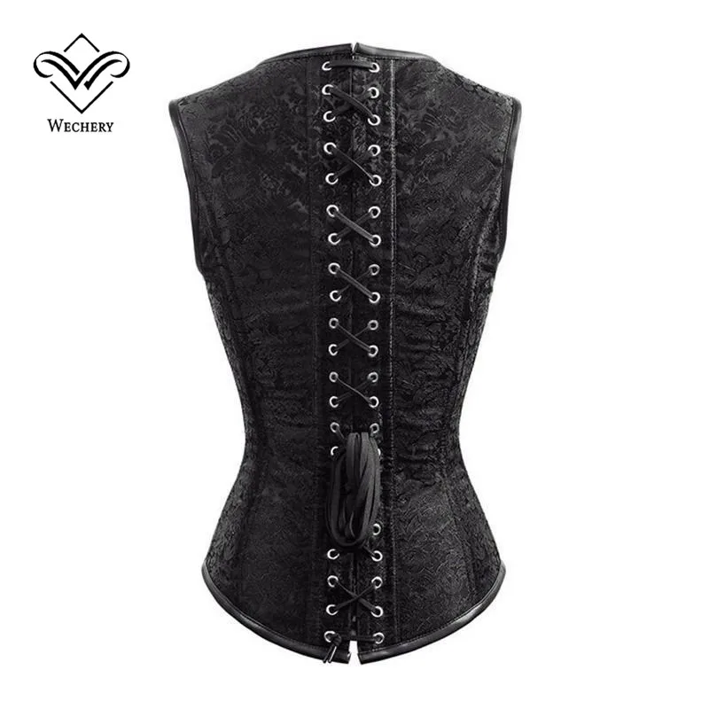 Red and black steampunk corset - Over the Bust Corset – Miss Leather Online