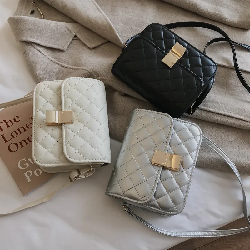 

Mini PU Leather Messenger Bags for Women 2019 Luxury Shoulder Bag Quilted Handbags Bag Small Crossbody Bags B189