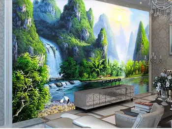 

custom 3d photo wallpaper living room mural landscape hand-painted oil painting background wall non-woven wallpaper for wall 3d