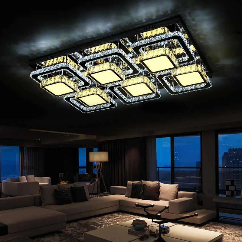 Dimmable Modern LED K9 Crystal Ceiling Lights Lamp For Living Room Bedroom Surface Mounted Home Indoor Crystal Light fixtures