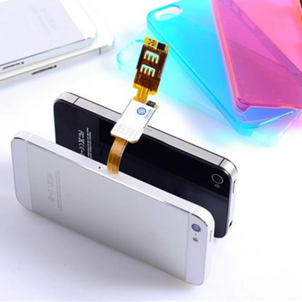 2 Pcs Dual SIM Card Adapter Converer Smartphone SIM Card Adapter For iPhone 6S/6/5S/5/4S