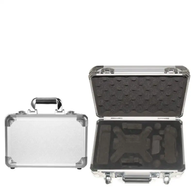 

HOT 2018 2017 hot Storage Carrying Protective Box Case Suitcase For DJI Phantom Spark Pro Aluminum Alloy EVA Silver/Black