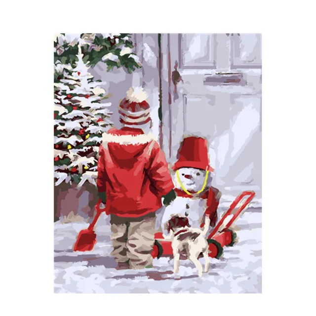 Framed Picture Christmas DIY Painting By Numbers Christmas Gift Home