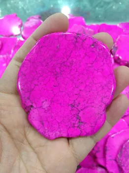 

60-80mm MixTurquoise Stone Slab Freeform Blue Turquoise Cabochons Cherry pink Turquoise Jewelry 6pcs